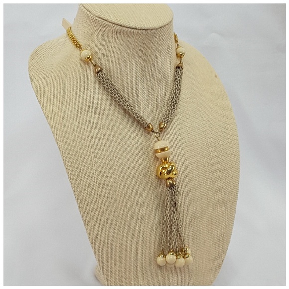 Goldtone rope style beaded extra long necklace - Picture 4 of 8